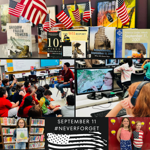 photo collage of Sept. 11 activities in District 87