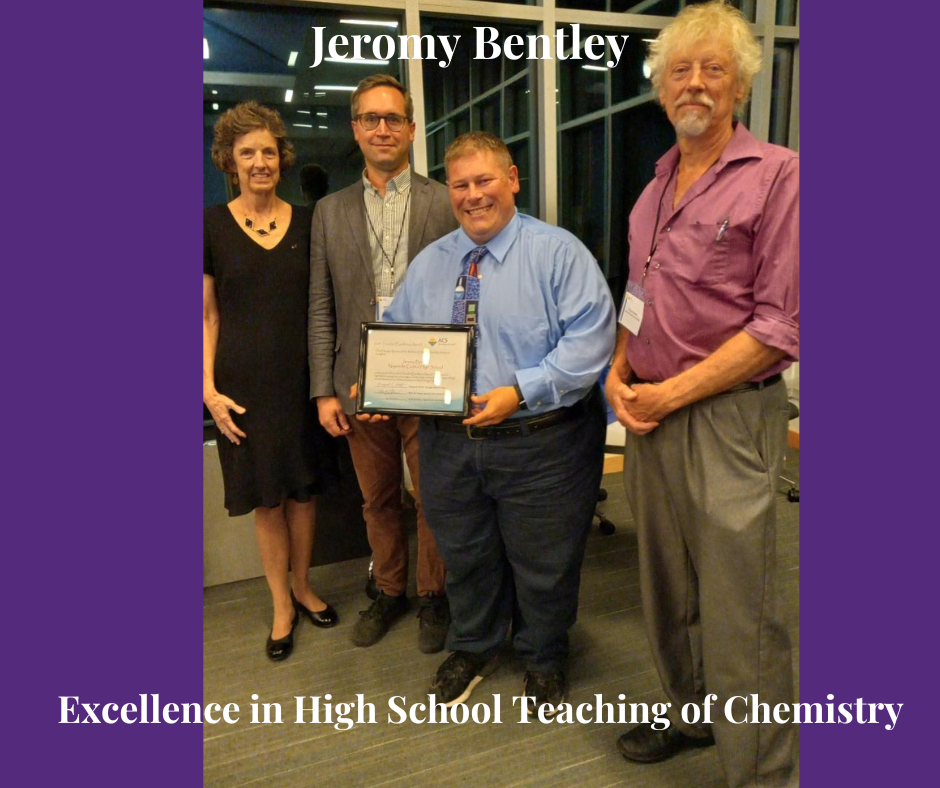 Jeromy Bentley- receiving the excellence in teaching award